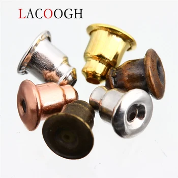 

lac 200pcs/lot Gold/Silver Color Metal Bullet Earring Back Plugging Blocked Rubber Back DIY Earrings Jewelry Making Accessories