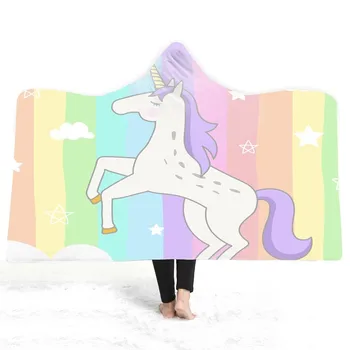 Cute Unicorn Pattern Hooded Blanket Cartoon Printing Rainbow For Adults Kids Wearable Throw Blanket Gift Home Office
Cute Unicorn Pattern Hooded Blanket Cartoon Printing Rainbow For Adults Kids Wearable Throw Blanket Gift Home Office
