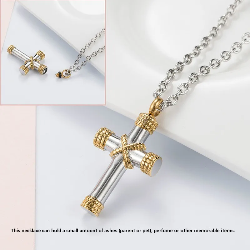 WAWFROK Classic Cross Ashes Pendant Necklace for Women Stainless Steel Memorial Cremation Urn Bone Ash Chain Pendants Jewelry
WAWFROK Classic Cross Ashes Pendant Necklace for Women Stainless Steel Memorial Cremation Urn Bone Ash Chain Pendants Jewelry