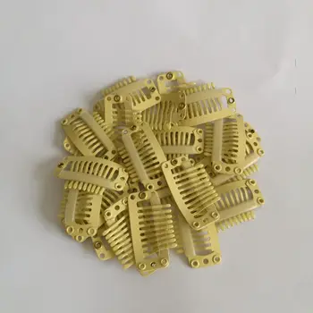 20pcs a Pack 9 Teeth Beige Color Wig Clips Hair Extension Tools Stainless Steel Material High Quality
20pcs a Pack 9 Teeth Beige Color Wig Clips Hair Extension Tools Stainless Steel Material High Quality