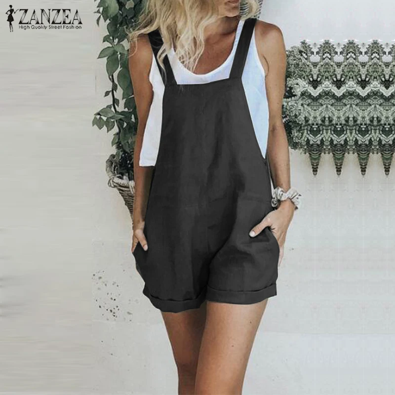Fashion Straps Playsuits Women's Jumpsuits 2019 ZANZEA Casual Bib Overalls Female Summer Rompers Plus Size Pants Pockets 5XL
Fashion Straps Playsuits Women's Jumpsuits 2019 ZANZEA Casual Bib Overalls Female Summer Rompers Plus Size Pants Pockets 5XL
