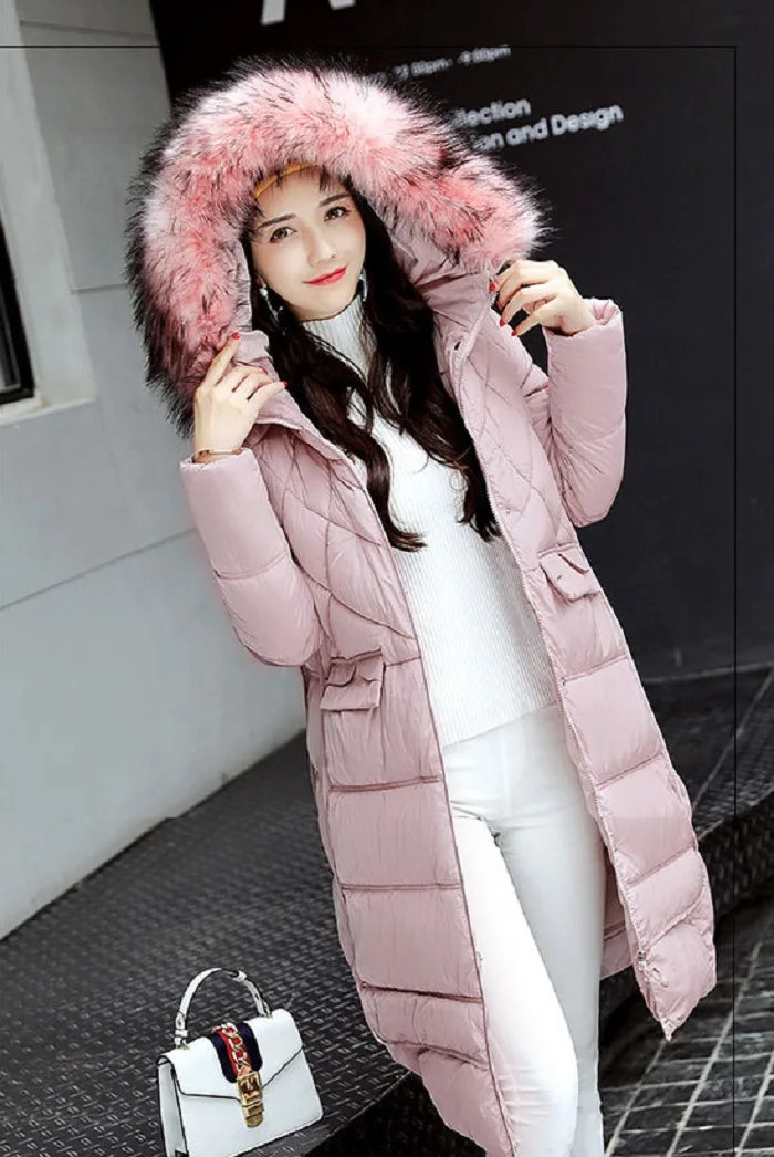 New Parkas real fur 2017 winter jacket women long down jacket Female Women Winter Coat fur collar+14 (1)