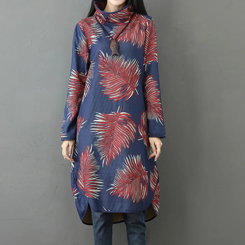 Winter Thicken Padded Cotton Turtleneck Feather Jumper A-Line Dress Oversized Asymmetrical hem Long Sleeve Tunic Pullover
Winter Thicken Padded Cotton Turtleneck Feather Jumper A-Line Dress Oversized Asymmetrical hem Long Sleeve Tunic Pullover