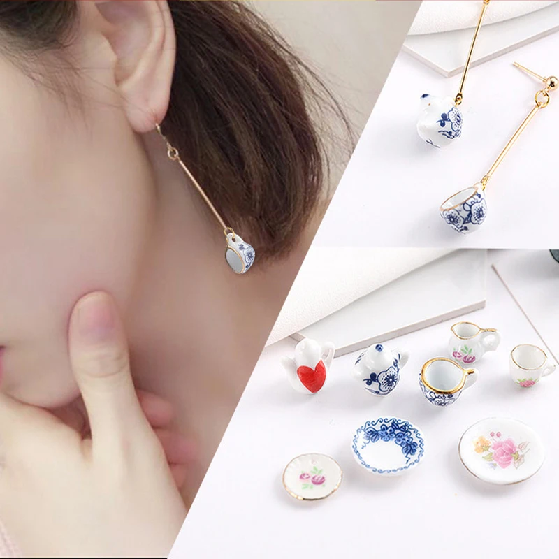 6 pcs/lot Ceramic Mini Teapot Teacup Plate Design Charms Pendants Unique Tea Set Charms DIY Earring Jewelry Accessories YZ562
6 pcs/lot Ceramic Mini Teapot Teacup Plate Design Charms Pendants Unique Tea Set Charms DIY Earring Jewelry Accessories YZ562