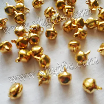 

500PCS/LOT,1cm gold bells. tree oranment.Jingle bells,Crat material, Handmade lacing bells,