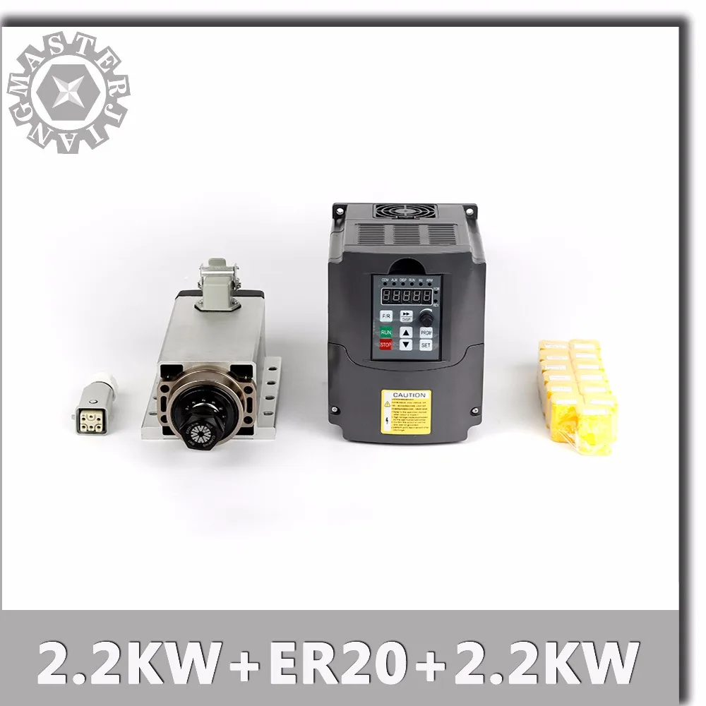 New CNC 220V 2.2KW Square Air Cooling Spindle ER20 2200W Air-cooled Milling Spindle + 2.2KW VFD Inverter + 13pcs/set ER20
New CNC 220V 2.2KW Square Air Cooling Spindle ER20 2200W Air-cooled Milling Spindle + 2.2KW VFD Inverter + 13pcs/set ER20