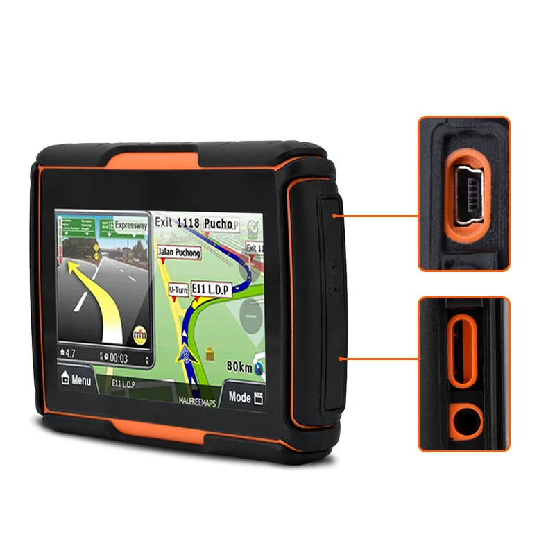 4 3 дюймовый 256M RAM 8GB Flash водонепроницаемый мотоцикл GPS Bluetooth навигатор SAT NAV