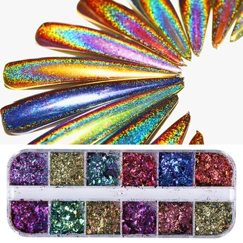 12 Designs Chameleon Flakes Tips Nail Art Glitter Power Sequins Paillette Chrome Nail Decoration Shinning Dust Set Manicure SAQC
12 Designs Chameleon Flakes Tips Nail Art Glitter Power Sequins Paillette Chrome Nail Decoration Shinning Dust Set Manicure SAQC