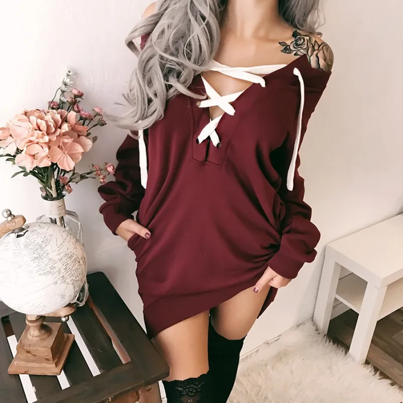 Sexy Women Long Sleeve Off The Shoulder Oversized Hoodie V neck Bandage Causal Drawstring Sweatshirt Poleron Mujer
Sexy Women Long Sleeve Off The Shoulder Oversized Hoodie V neck Bandage Causal Drawstring Sweatshirt Poleron Mujer