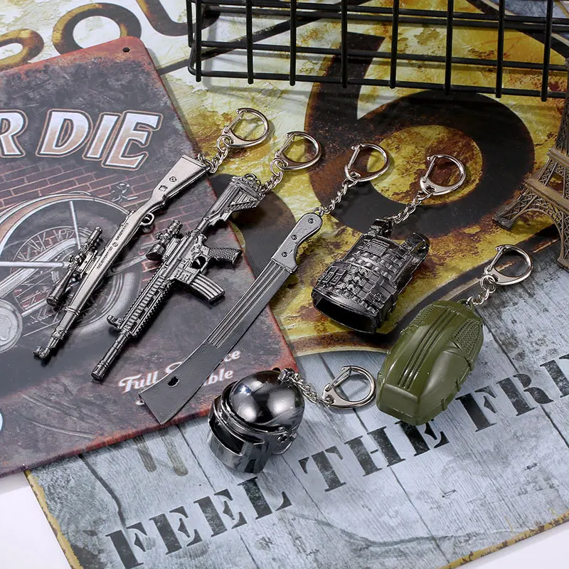 11 Kind Men Gift PUBG Weapons Green Bag Gasoline Can Equisite Mini Gun Black Sniper Rifle Helmet Body Armor Key Chains For Women
11 Kind Men Gift PUBG Weapons Green Bag Gasoline Can Equisite Mini Gun Black Sniper Rifle Helmet Body Armor Key Chains For Women