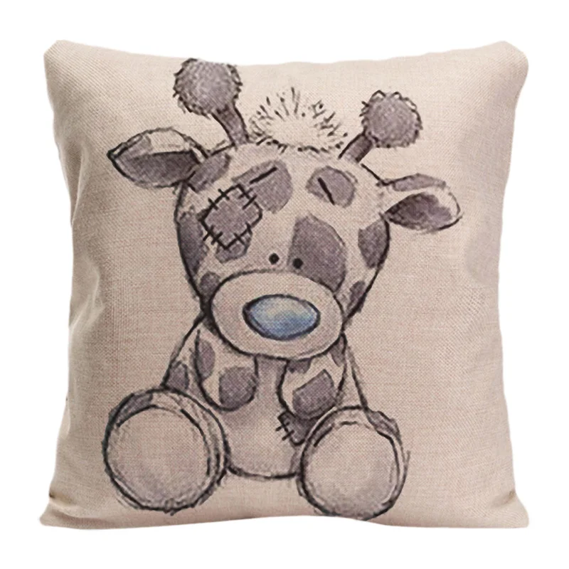 

Cute Animal Deer Cotton Linen My Blue Nose Friends Twiggy Throw PillowCase Decorative Cushion Cover Customize Gift For Seat