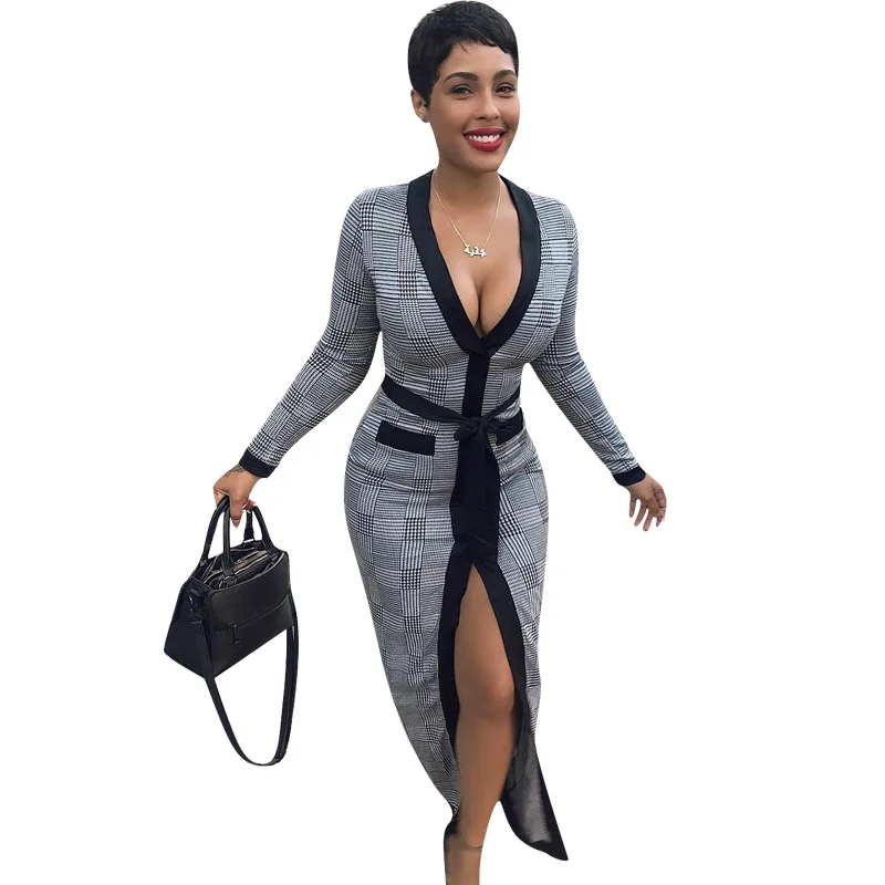 2019 Spring Sashes Long Sleeve Winter Women Maxi Dresses Plaid Print Fashion Casual Sexy Bodycon Bandage Club Night Long Dress
2019 Spring Sashes Long Sleeve Winter Women Maxi Dresses Plaid Print Fashion Casual Sexy Bodycon Bandage Club Night Long Dress