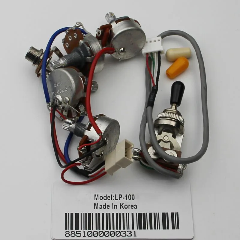 1 Set LP Electric Guitar Pickup Wiring Harness For EPI SG LP Dot ( 1 Toggle Switch + 4 Pots + Jack )
1 Set LP Electric Guitar Pickup Wiring Harness For EPI SG LP Dot ( 1 Toggle Switch + 4 Pots + Jack )