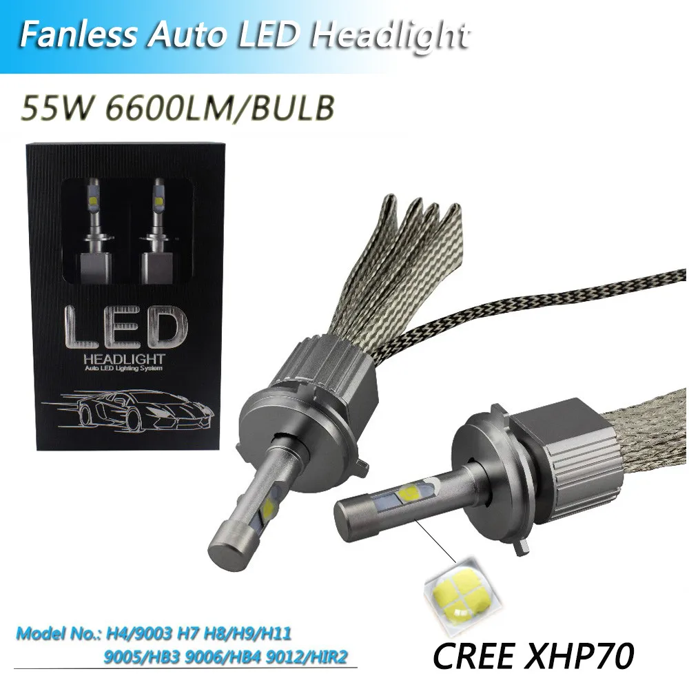 Fanless Canbus H7 LED Auto Headlight Bulbs Cree xhp70 Chip LED Conversion Kit Plug&Play H1 H8 H11 9005 9006 Automotive Headlamps
Fanless Canbus H7 LED Auto Headlight Bulbs Cree xhp70 Chip LED Conversion Kit Plug&Play H1 H8 H11 9005 9006 Automotive Headlamps