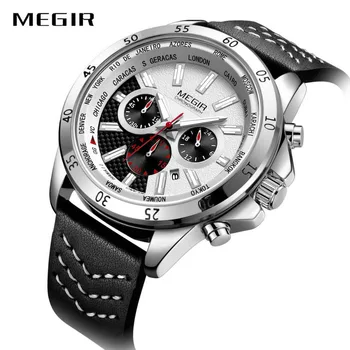 MEGIR Outdoor Sports Quartz Watch Men Top Brand Luxury Leather Strap 3 Sub-dials 6 Calendar Date Fashion Business Wrist Watches
MEGIR Outdoor Sports Quartz Watch Men Top Brand Luxury Leather Strap 3 Sub-dials 6 Calendar Date Fashion Business Wrist Watches