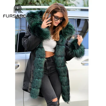 FURSARCAR Women Winter Real Fur Coat Luxury Long Parka With Thick Silver Fox Fur Collar And Cuff Fashion New Female Fur Parka
FURSARCAR Women Winter Real Fur Coat Luxury Long Parka With Thick Silver Fox Fur Collar And Cuff Fashion New Female Fur Parka