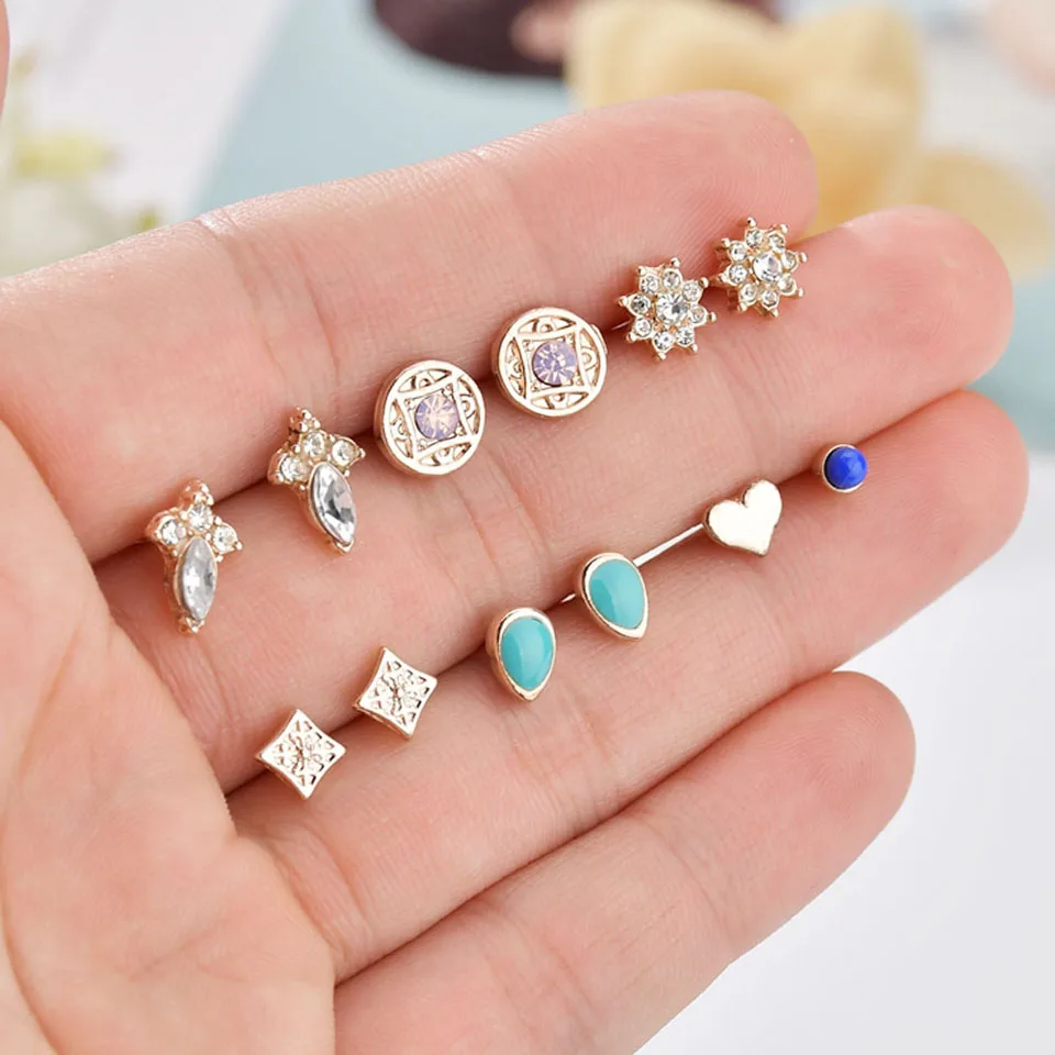 YANGQI 6 Pairs Stud Earrings For Women Jewelry Round Trendy Design Earrings For Birthday Wedding Gift Brincos E0222
YANGQI 6 Pairs Stud Earrings For Women Jewelry Round Trendy Design Earrings For Birthday Wedding Gift Brincos E0222