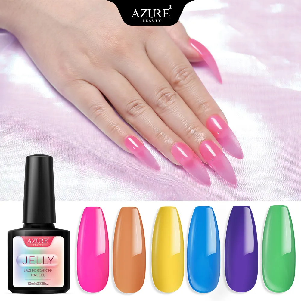 AZURE BEAUTY Jelly UV Nail Gel Polish Soak Off Translucent Led Hybrid Nail Gel Varnish Semi Permanent Glass Candy Led Lacquer
AZURE BEAUTY Jelly UV Nail Gel Polish Soak Off Translucent Led Hybrid Nail Gel Varnish Semi Permanent Glass Candy Led Lacquer