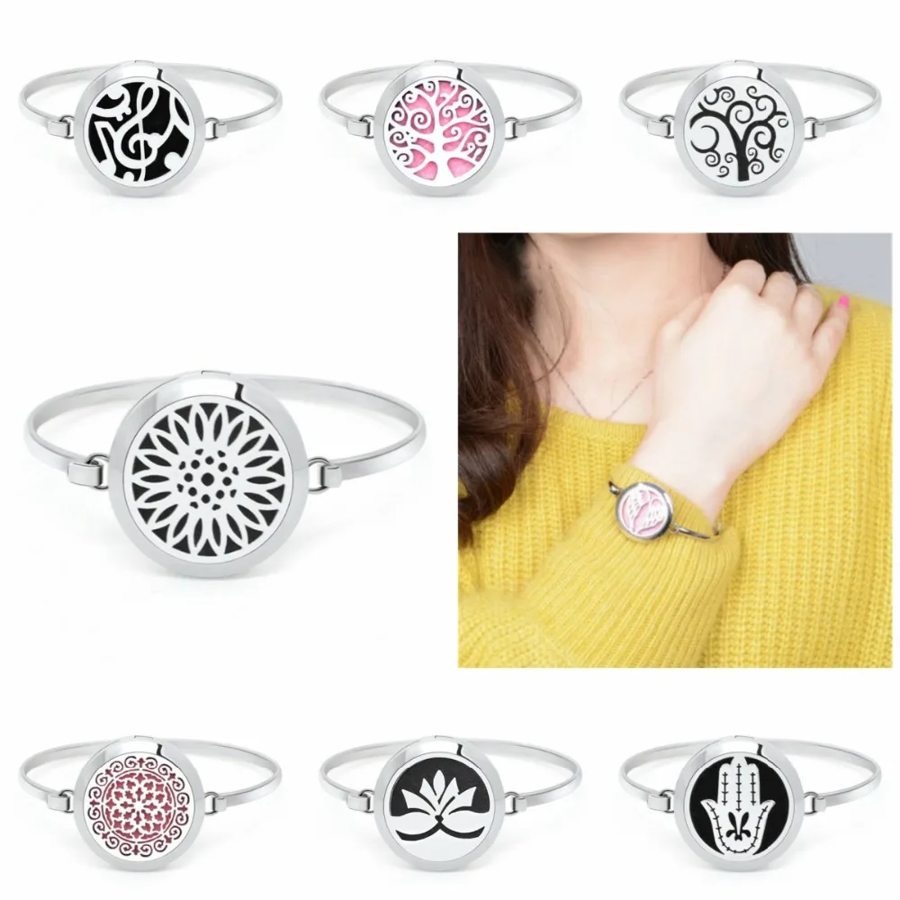30mm Stainless Steel Bracelet Sunflower Tree of Life Essential Oil Aromatherapy Perfume Diffuser Locket Bangle Women 10pcs Pads
30mm Stainless Steel Bracelet Sunflower Tree of Life Essential Oil Aromatherapy Perfume Diffuser Locket Bangle Women 10pcs Pads