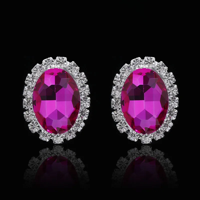 Women Oval Shape Hot Pink Imitation Gemstone Ear Stud Earrings Crystal Wedding Earrings Bridal Jewelry Accessories Girls Gifts
Women Oval Shape Hot Pink Imitation Gemstone Ear Stud Earrings Crystal Wedding Earrings Bridal Jewelry Accessories Girls Gifts