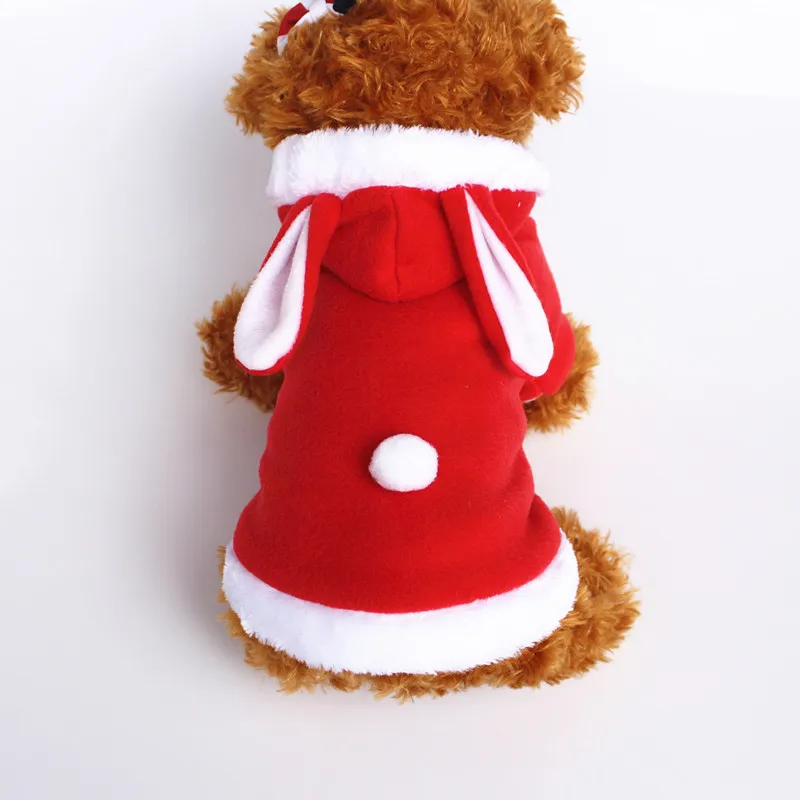 Cute Dog Puppy Rabbit Costume Christmas Pet Dog Clothes Cat Rabbit Hat Hoodie Coat Jackets Winter Warm FleeceDog Outfit (3)