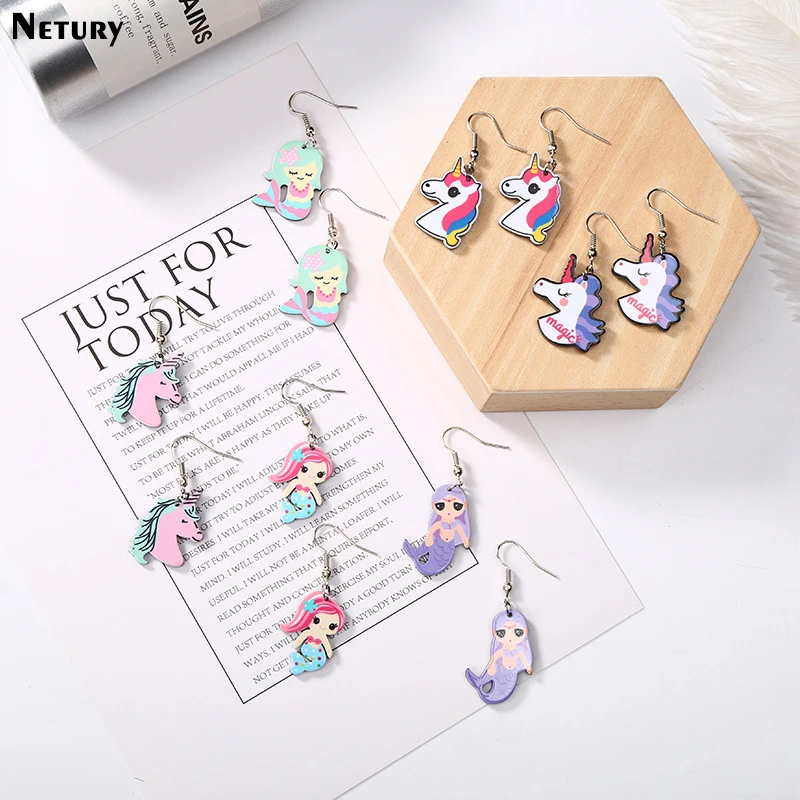 New cartoon Women cute dangle earrings Mermaid unicorn fashion Acrylic jewelry Animal korea HOT pig simple funny Girl earrings
New cartoon Women cute dangle earrings Mermaid unicorn fashion Acrylic jewelry Animal korea HOT pig simple funny Girl earrings
