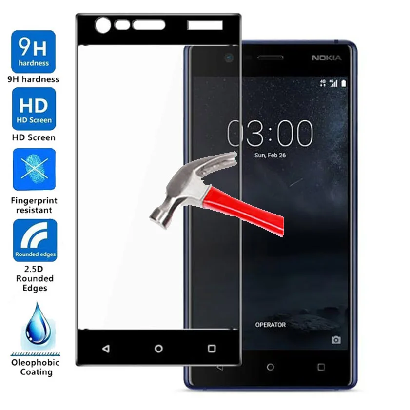 Full Cover Screen Protector For Nokia 3 Tempered Glass Protective Film For Nokia3 TA-1020 TA-1032 TA 1020 1028 1032 1038 5.0"
Full Cover Screen Protector For Nokia 3 Tempered Glass Protective Film For Nokia3 TA-1020 TA-1032 TA 1020 1028 1032 1038 5.0"