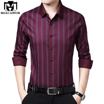 MIACAWOR New Brand Casual Men Shirt High Quality Slim Fit Striped Shirt Cotton Spring Men Shirt Long Sleeve Men Clothes C417
MIACAWOR New Brand Casual Men Shirt High Quality Slim Fit Striped Shirt Cotton Spring Men Shirt Long Sleeve Men Clothes C417