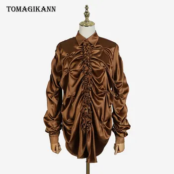 2019 Solid Wrinkled Draped Satin Blouse Dress Streetwear Ruffle Turn Down Collar Buttons Long Sleeve Shirt Dresses Mini Dress
2019 Solid Wrinkled Draped Satin Blouse Dress Streetwear Ruffle Turn Down Collar Buttons Long Sleeve Shirt Dresses Mini Dress