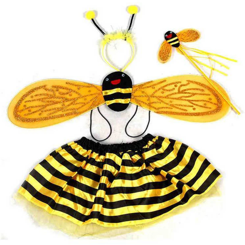 Girls Ladybird or Bumblebee Wings Set Fancy Dress Bug Insect Kids Childs Costume