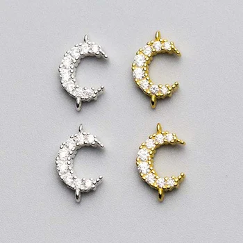 Fancy AAA ZC Zircon Paved Moon Charm Connectors 14mm 925 Sterling Silver Double Hook Pendants DIY Jewelry Findings For Women
Fancy AAA ZC Zircon Paved Moon Charm Connectors 14mm 925 Sterling Silver Double Hook Pendants DIY Jewelry Findings For Women