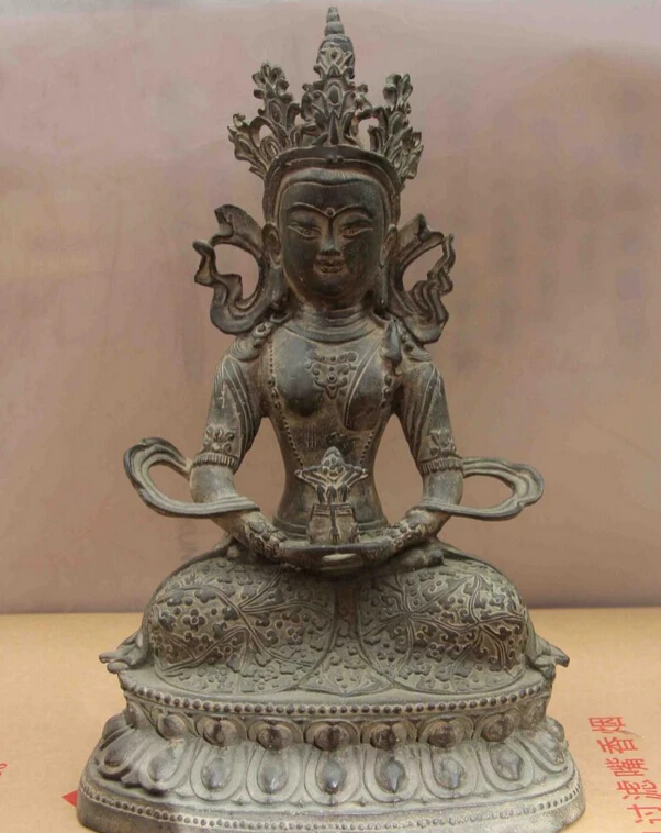 song voge gem S1225 Tibet Buddhism Bronze Copper Kwan-yin Lotus Bodhisattva longevity Buddha Statue
song voge gem S1225 Tibet Buddhism Bronze Copper Kwan-yin Lotus Bodhisattva longevity Buddha Statue