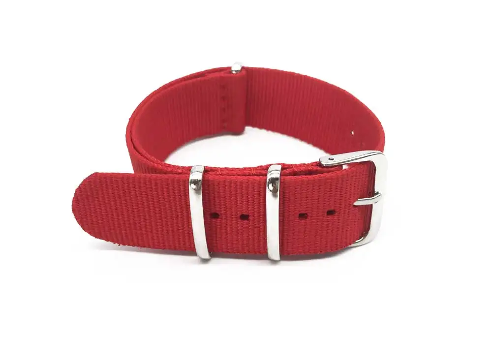 Ремешок нейлоновый для наручных часов красный браслет из тканого волокна в стиле