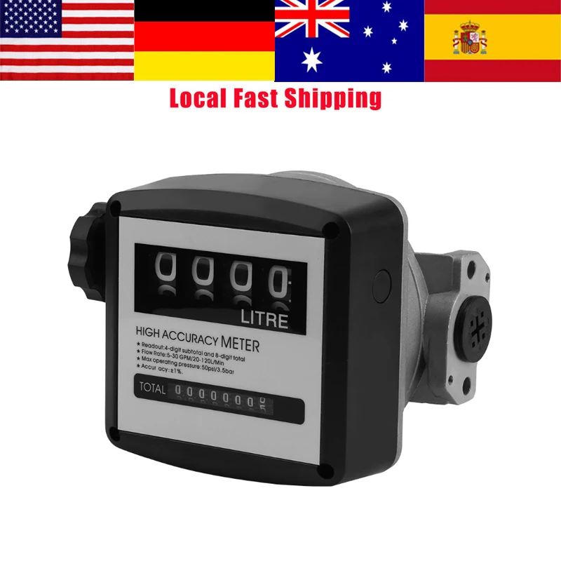High Accuracy Diesel Gasoline Fuel Counter Meter Mechanical 4 Digits Oil Counter Oil Flow Mannual counter 5-30 GPM Best Offer
High Accuracy Diesel Gasoline Fuel Counter Meter Mechanical 4 Digits Oil Counter Oil Flow Mannual counter 5-30 GPM Best Offer