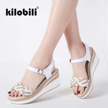 kilobili 2018 Women Sandals Shoes Wedge Platform Leather Ladies Buckle Sandals High Heels Strap Sandals Shoes female Summer
kilobili 2018 Women Sandals Shoes Wedge Platform Leather Ladies Buckle Sandals High Heels Strap Sandals Shoes female Summer