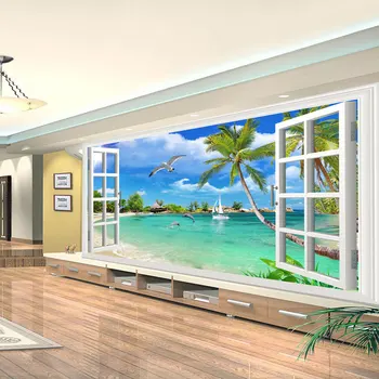 Home Decor Wall Papers 3D Window Beach Photo Wall Paper Mural Living Room Bedroom TV Backdrop Self Adhesive Vinyl/Silk Wallpaper
Home Decor Wall Papers 3D Window Beach Photo Wall Paper Mural Living Room Bedroom TV Backdrop Self Adhesive Vinyl/Silk Wallpaper