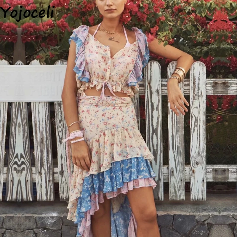 Yojoceli Sexy print ruffle dress women two piece set Summer elegant party cool boho dress female Casual cute female daily dress
Yojoceli Sexy print ruffle dress women two piece set Summer elegant party cool boho dress female Casual cute female daily dress