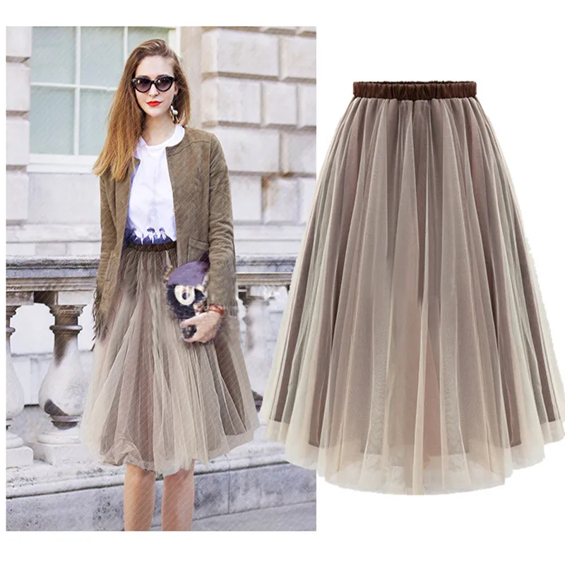 Free Shipping New 2016 Tulle Midi Skirts Women Fasion Brown Skirt Saias Femininas Formal Faldas
Free Shipping New 2016 Tulle Midi Skirts Women Fasion Brown Skirt Saias Femininas Formal Faldas