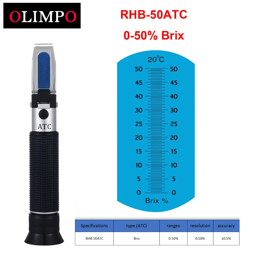 RHB-50ATC Portable Refractometer Brix ATC Fruit Meter Test Sweets Fruit Syrup Jelly Jam Processing Hard Case
RHB-50ATC Portable Refractometer Brix ATC Fruit Meter Test Sweets Fruit Syrup Jelly Jam Processing Hard Case