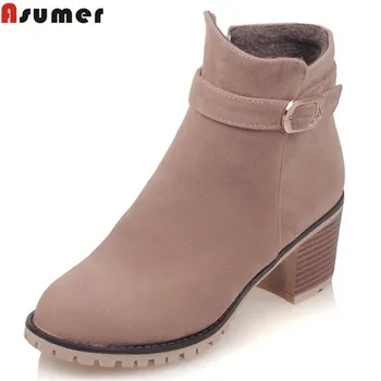 Asumer 2020 hot sale new arrive women boots fashion zipper buckle solid color flock autumn winter ankle boots comfortable
Asumer 2020 hot sale new arrive women boots fashion zipper buckle solid color flock autumn winter ankle boots comfortable