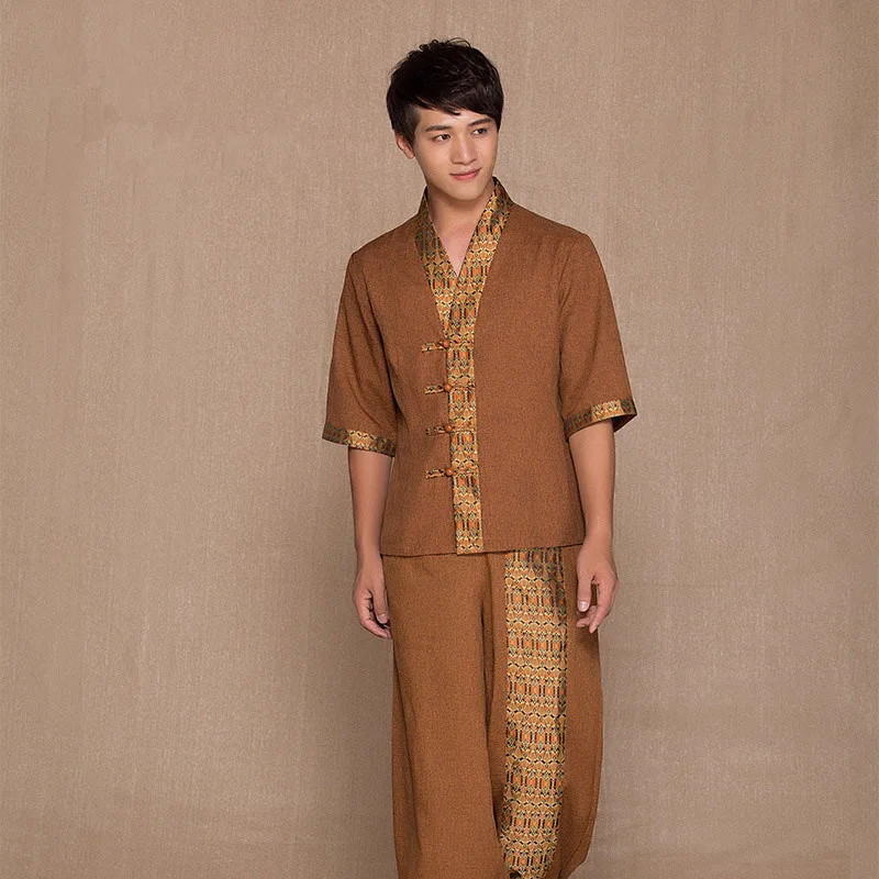 Free Shipping Men's Thai Massage Clothing Health Club V Neck Cotton Linen Top+Pants Thailand Fashion SPA Uniform Wholesales
Free Shipping Men's Thai Massage Clothing Health Club V Neck Cotton Linen Top+Pants Thailand Fashion SPA Uniform Wholesales