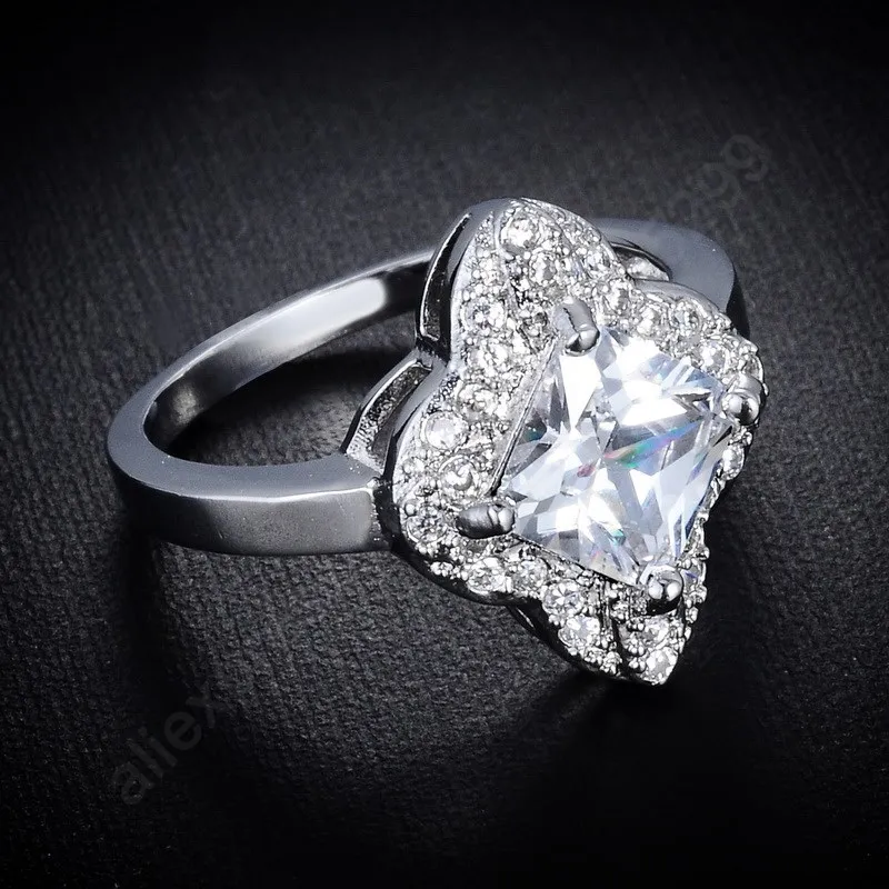 Luxury White Squre Cubic Zirconia Stone Rings 925 Sterling Silver Jewelry Hear Ring Wedding Party Nice Gift US Size 7.8.9
Luxury White Squre Cubic Zirconia Stone Rings 925 Sterling Silver Jewelry Hear Ring Wedding Party Nice Gift US Size 7.8.9