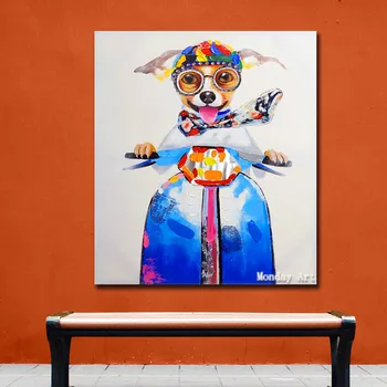 Paintings Wall Art 100% Handpainted lovely dog with bike on Canvas Modern Abstract Pictures Animal Oil Paintings for Home Decor
Paintings Wall Art 100% Handpainted lovely dog with bike on Canvas Modern Abstract Pictures Animal Oil Paintings for Home Decor