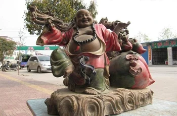 19"Chinese Folk Temple Wucai porcelain Lucky Happy peach Maitreya Buddha Statue 8.02
19"Chinese Folk Temple Wucai porcelain Lucky Happy peach Maitreya Buddha Statue 8.02