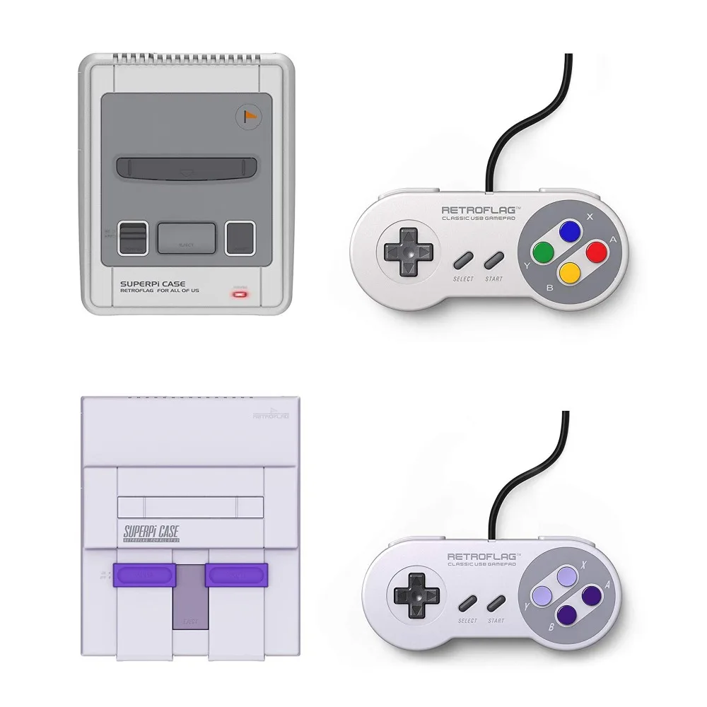 Retroflag SUPERPi J/U Case Deluxe Retro Video Games Console Wired USB Controller Compatible for RASPBERRY PI 2/PI 3 B/B+ SFCSNES 
Retroflag SUPERPi J/U Case Deluxe Retro Video Games Console Wired USB Controller Compatible for RASPBERRY PI 2/PI 3 B/B+ SFCSNES