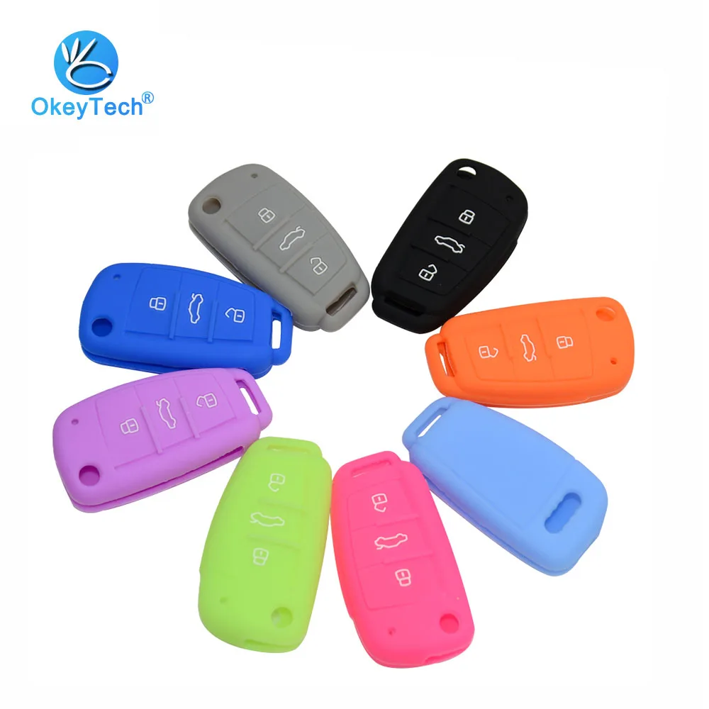 OkeyTech Silicone Key Case for Audi Flip Fold Auto Car Key Shell Cover Fob Holder Skin 3 Button for Audi A4 B6 A3 A6 C5 C6 B8 B7
OkeyTech Silicone Key Case for Audi Flip Fold Auto Car Key Shell Cover Fob Holder Skin 3 Button for Audi A4 B6 A3 A6 C5 C6 B8 B7