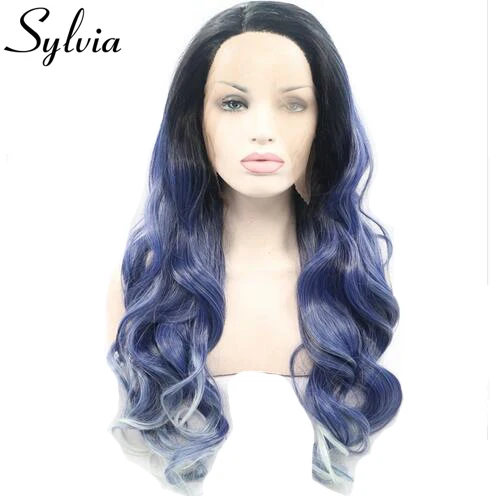 Sylvia Blue Ombre Synthetic Lace Front Wigs With Dark Roots Body Wave Middle Part Long Heat Resistant Fiber Hair For Women
Sylvia Blue Ombre Synthetic Lace Front Wigs With Dark Roots Body Wave Middle Part Long Heat Resistant Fiber Hair For Women