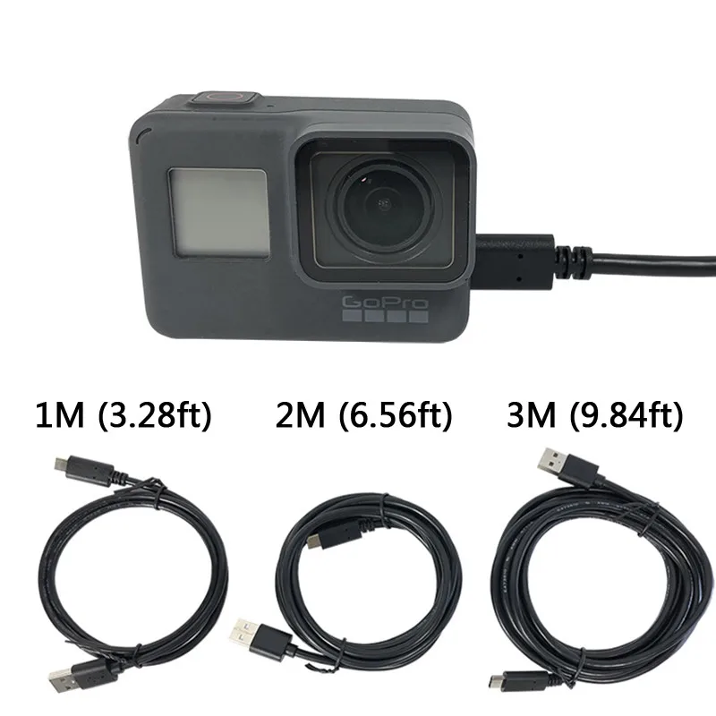 

FOR Gopro Hero 5 Charging USB Cable Line Data type-c Sync Transfer 1m/2m/3m for GoPro Hero 7 6 Sports Action Camera Accessories