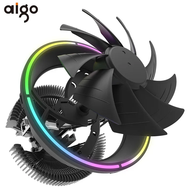 Aigo CPU Cooler LED 120MM CPU Cooling Fan PWM silent cpu cooler LGA/115X/775/AM3/AM4 3Pin PC CPU Cooling Radiator AMD Heat Sink
Aigo CPU Cooler LED 120MM CPU Cooling Fan PWM silent cpu cooler LGA/115X/775/AM3/AM4 3Pin PC CPU Cooling Radiator AMD Heat Sink
