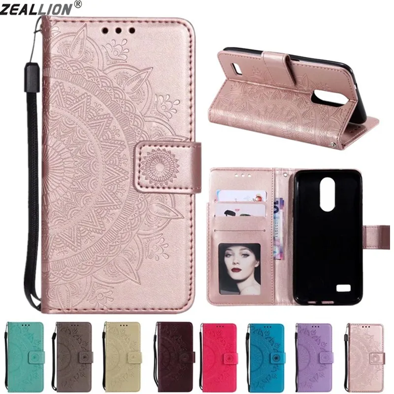 ZEALLION для LG G3 G4 G5 G6 K4 K8 K10 2017 V30 X210 тисненый Totems цветок кружева кожаный бумажник слот